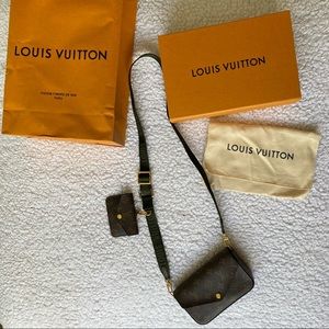 Louis Vuitton Felicie Strap and Go in Khaki